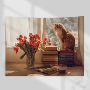 패브릭 포스터 P051 한가한 오후의 고양이