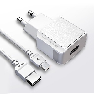 18W USB타입 마이크로 5핀 1.2M 케이블 고속충전기 ACT-68
