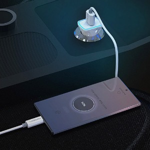 차량용 고속충전기 USB 1포트 LED 시거잭 C타입 1.2M 롱케이블포함 DRC-33