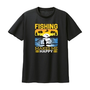 씨엠 드라이 티셔츠 블랙 T038B fishing